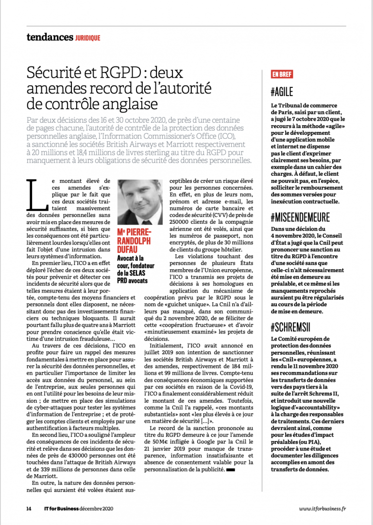 Lee más sobre el artículo Sécurité RGPD, deux amendes record de l’autorité de contrôle anglaise