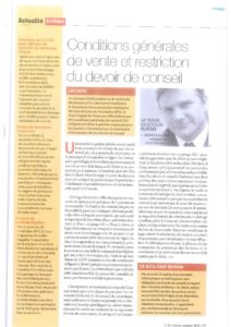 Read more about the article Conditions générales de vente et restriction du devoir de conseil