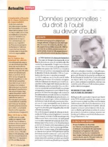 Lire la suite à propos de l’article Données personnelles : du droit à l’oubli au devoir d’oubli