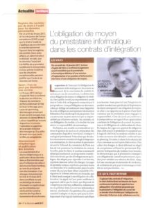 Lee más sobre el artículo L’obligation de moyen du prestataire informatique dans les contrats d’intégration