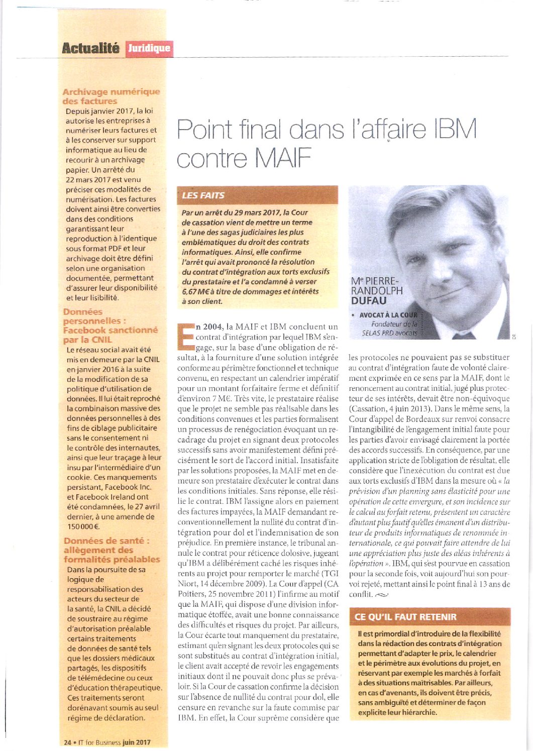 Read more about the article Point final dans l’affaire IBFM contre MAIF