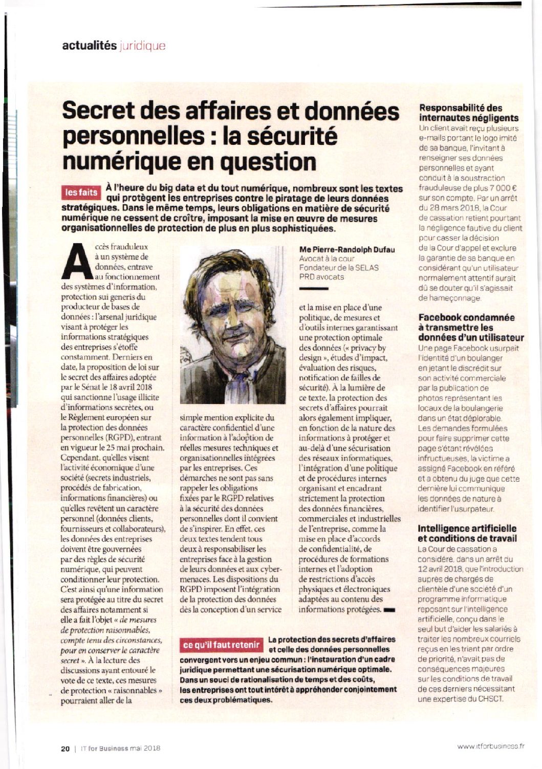 Read more about the article Secret des affaires et données personnelles : la sécurité numérique en question