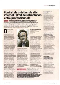 Read more about the article Contrat de création de site internet : droit de rétractation entre professionnels
