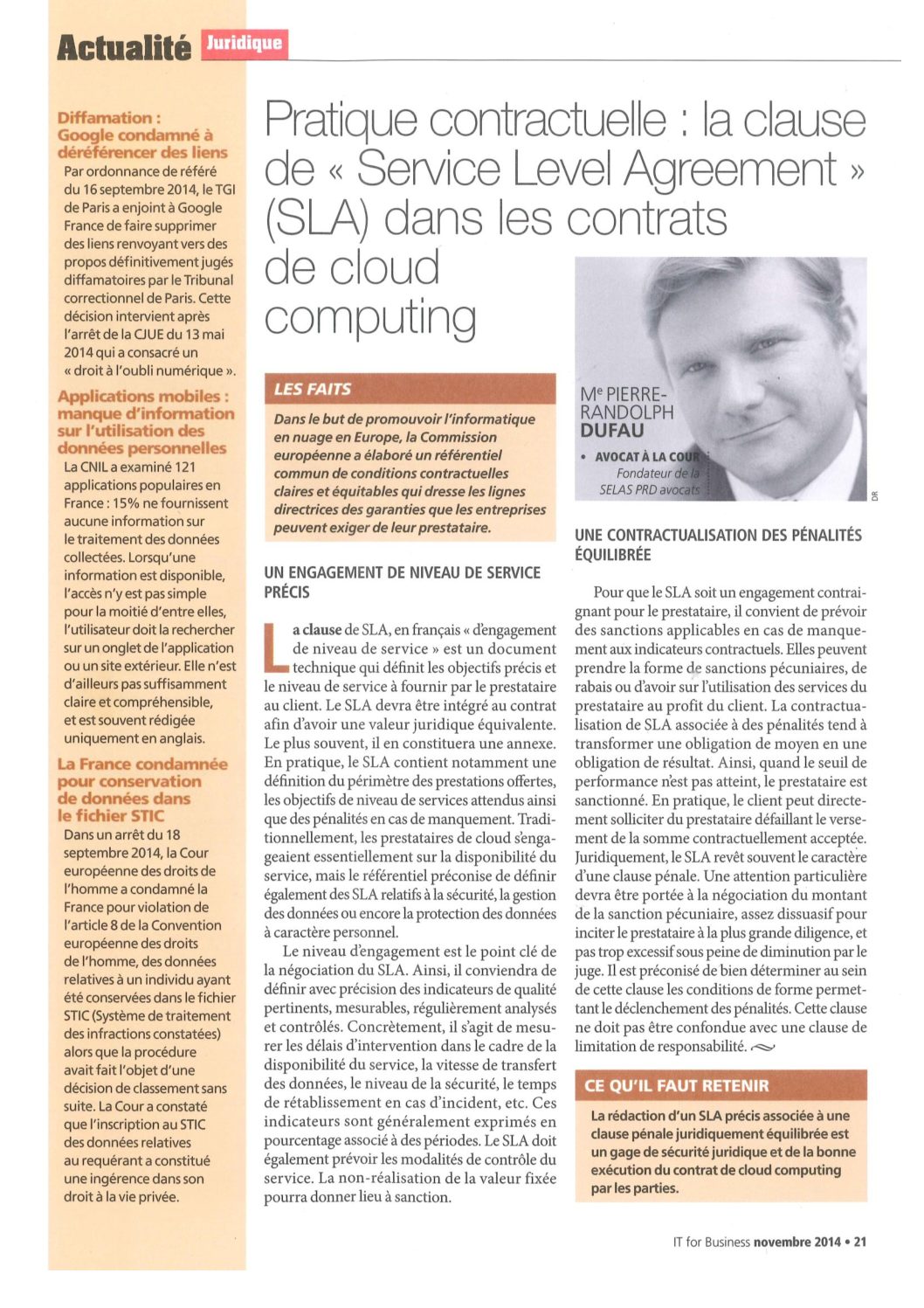 Read more about the article Pratique contractuelle : la clause de « Service Level Agreement » dans les contrats de cloud computing