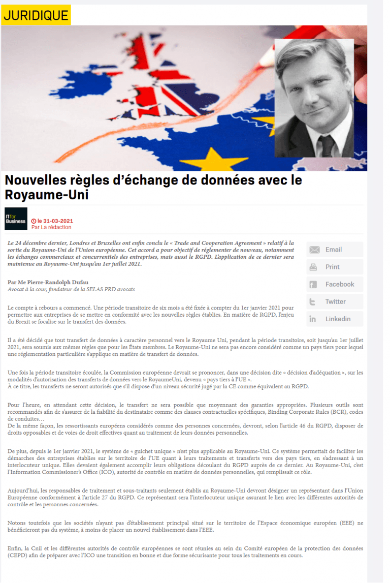Read more about the article Nouvelles règles d’échange de données avec le Royaume-Uni