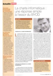 Lee más sobre el artículo Charte informatique : une réponse simple à l’essor du BYOD