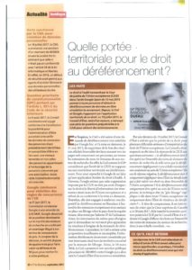 Read more about the article Quelle portée territoriale pour le droit au déréférencement?