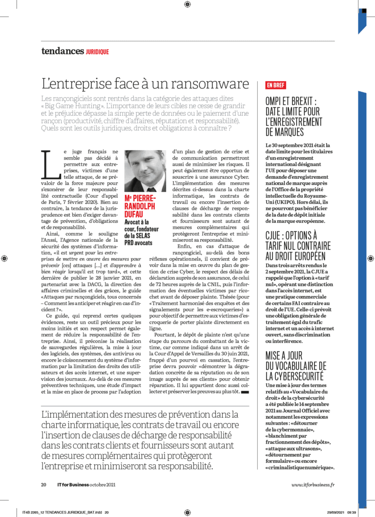 Lire la suite à propos de l’article L’entreprise face à un ransomware