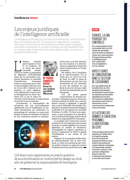 Read more about the article Les enjeux juridiques de l’intelligence artificielle