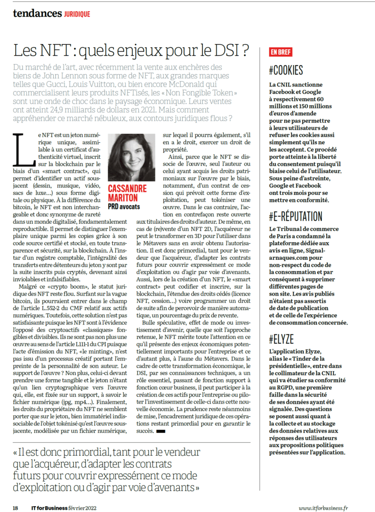 Read more about the article Les NFT : quels enjeux pour le DSI