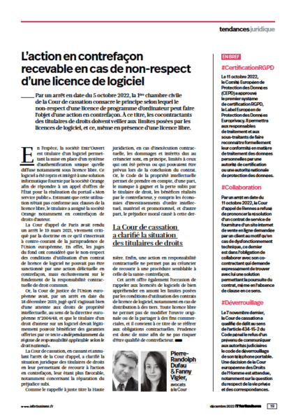 Read more about the article L’action en contrefaçon recevable en cas de non-respect d’une licence de logiciel