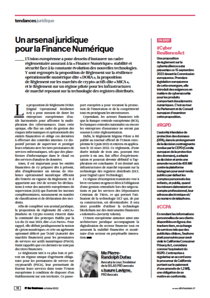 Lire la suite à propos de l’article Un arsenal juridique pour la finance numérique