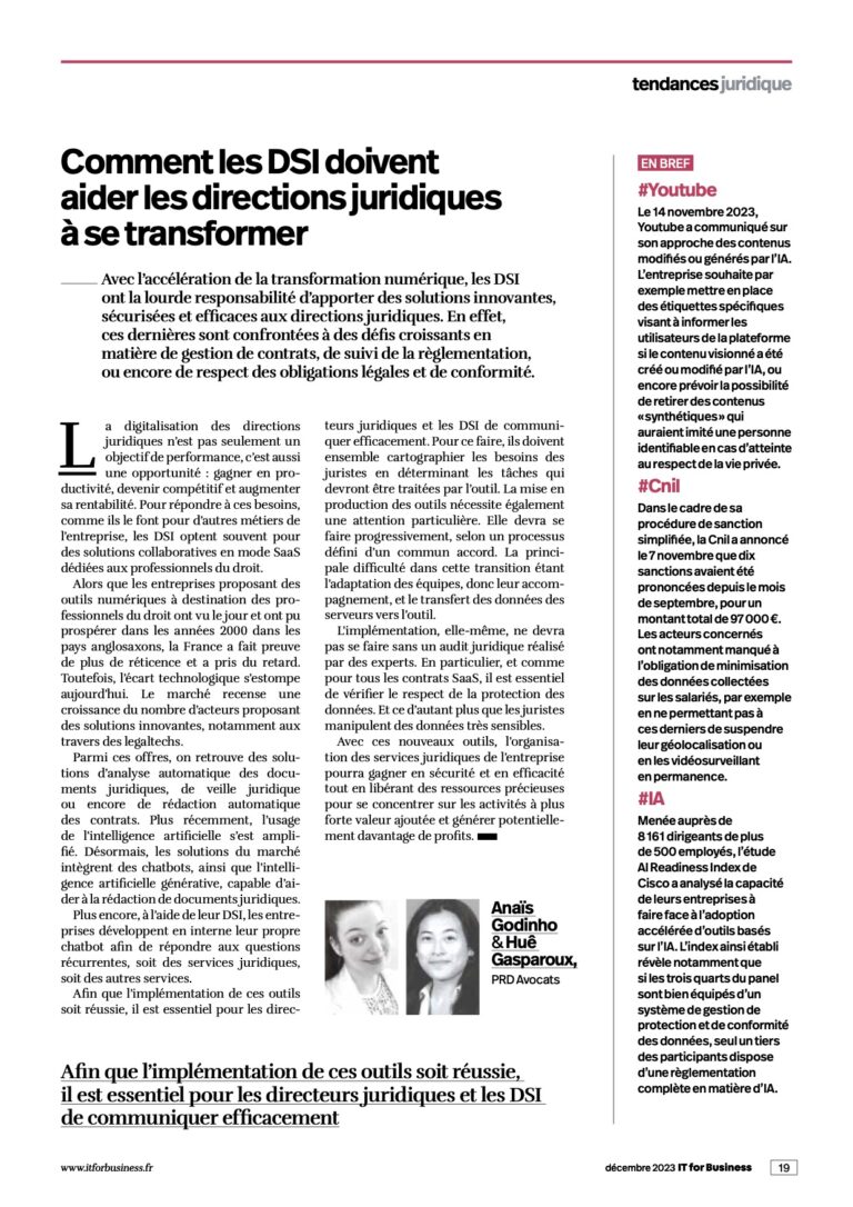 Read more about the article Comment les DSI doivent aider les directions juridiques à se transformer